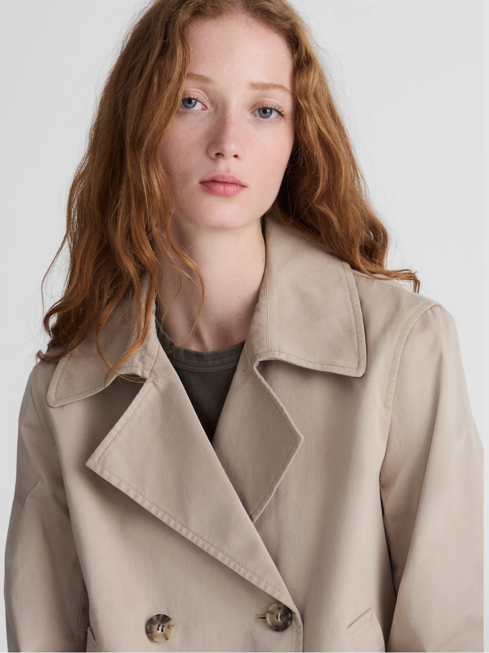 Madewell Cropped Trench Coat Beige / Coastal Dune Size Medium NWT NZ511 - Picture 8 of 14